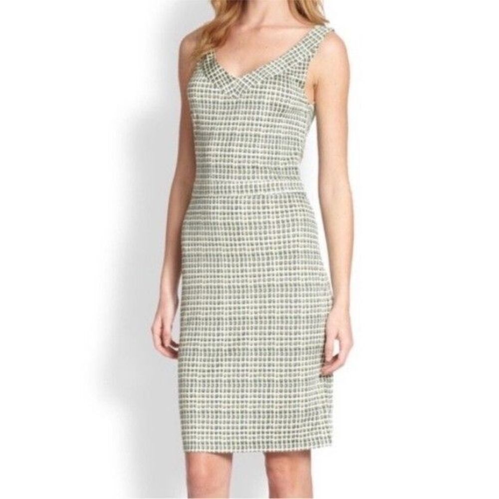 TORY BURCH 100% Silk RETRO PLAID Check Print MOD Sleeveless MINI Dress S Y2K